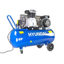 Steel Blue Hyundai HY3100P 3HP 100 Litre 14 CFM Twin Cylinder, Belt Drive Electric Air Compressor (230V)