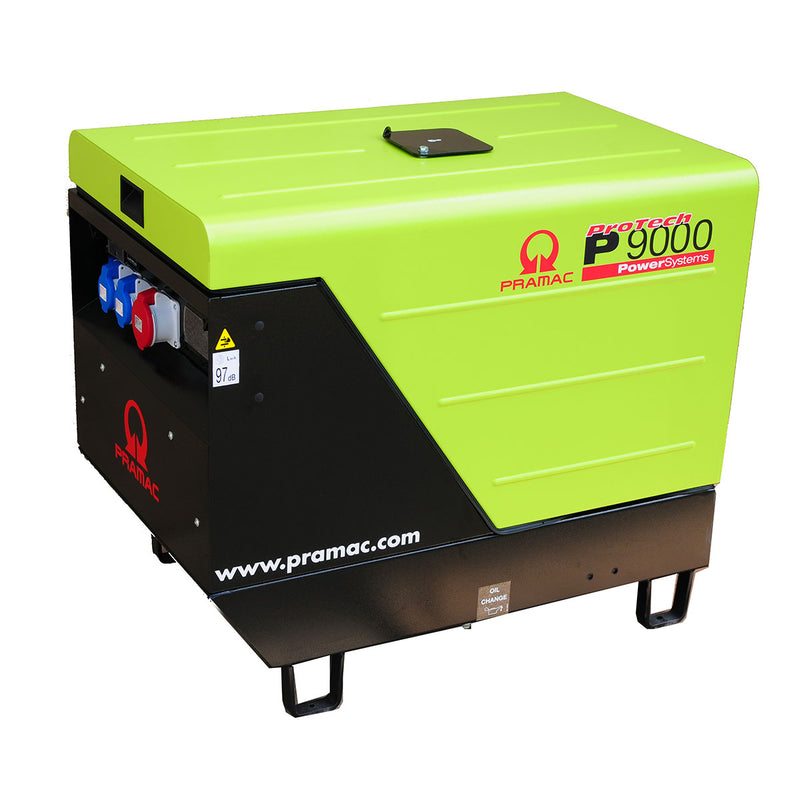 Green Yellow Pramac P9000 Silent Diesel Generator 3-Phase