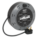 Dark Slate Gray Sealey Cassette Type Cable Reel 10mtr 4 x 230V 1.00mm Thermal Trip