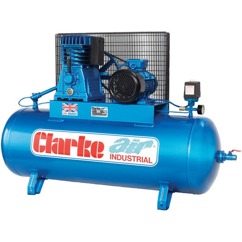 Dark Cyan Clarke XE36C200 (WIS) 30 CFM 200 Litre 7.5HP Industrial Air Compressor (400V)