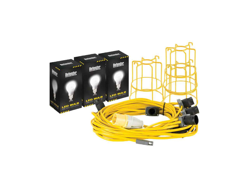Goldenrod Defender 22m ES LED Festoon Kit (GLS Style Bulb) 110V 16A