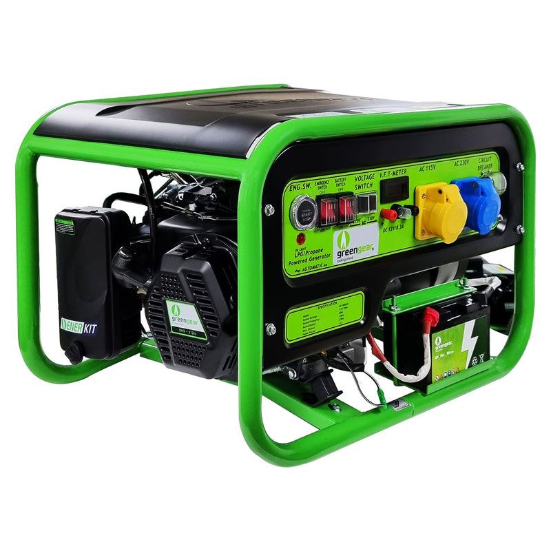 Black GreenGear LPG Power Generator GE-3000UK