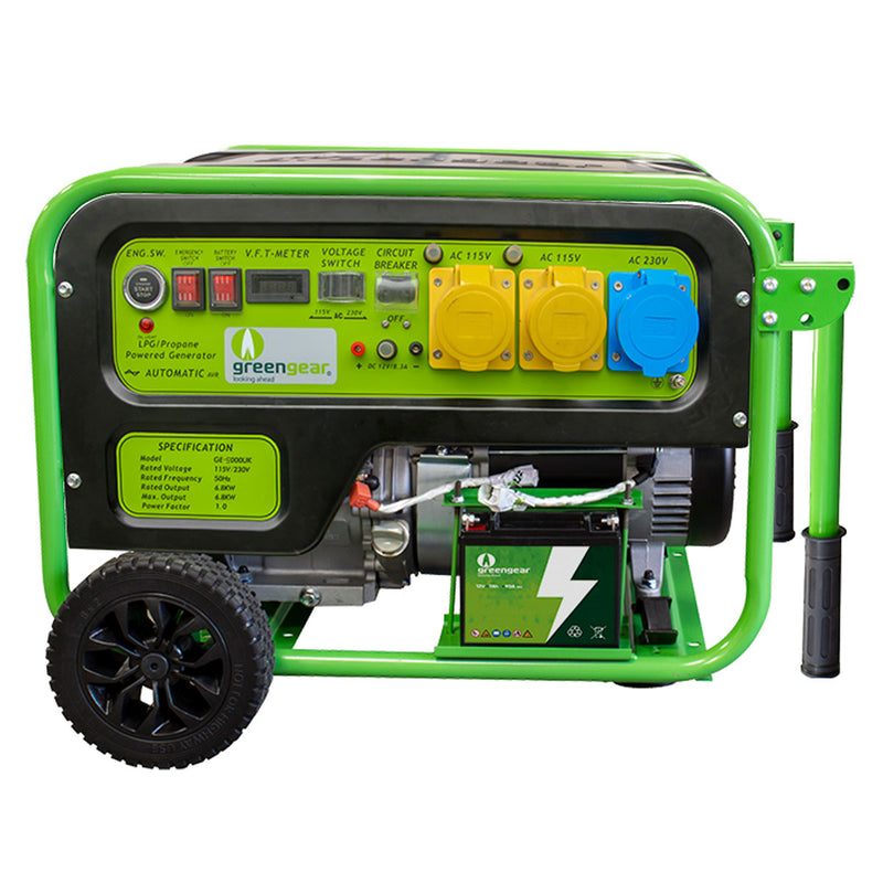 Dark Slate Gray GreenGear LPG Power Generator GE-5000UK