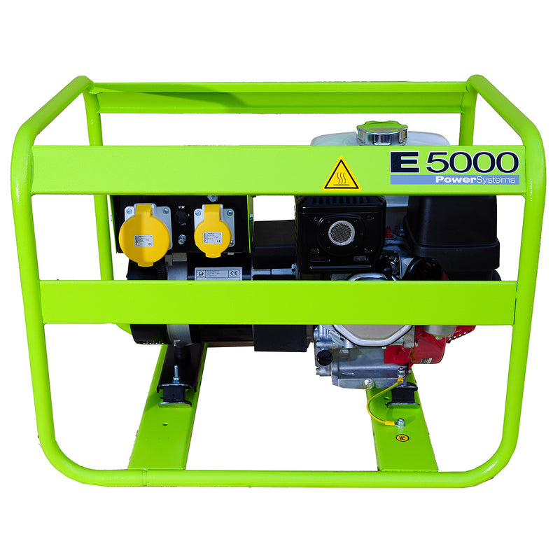 Yellow Green Pramac E5000 Petrol Generator