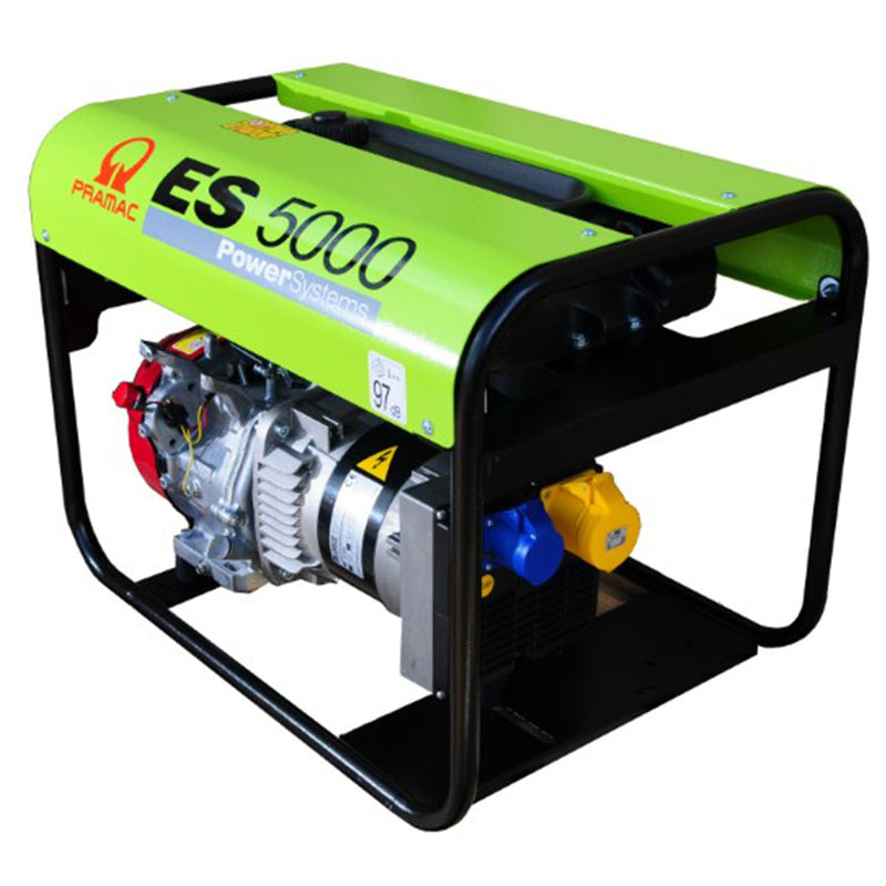 Black Pramac ES5000 Petrol Generator 3-Phase