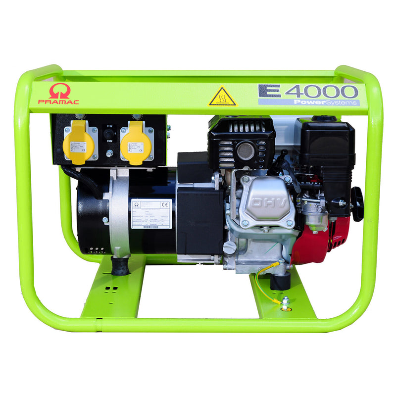 Yellow Green Pramac E4000 Petrol Generator – 110v Only