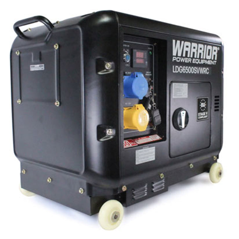 Dark Slate Gray Warrior LDG6500SVWRC Remote Start Silent Diesel Generator